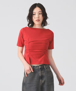 ボートネック スリット フィット Tシャツ