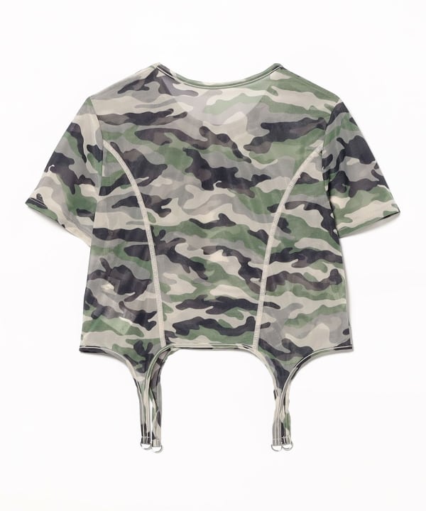 Ray BEAMS（レイ ビームス）カモフラ パターン ガーターベルト Tシャツ