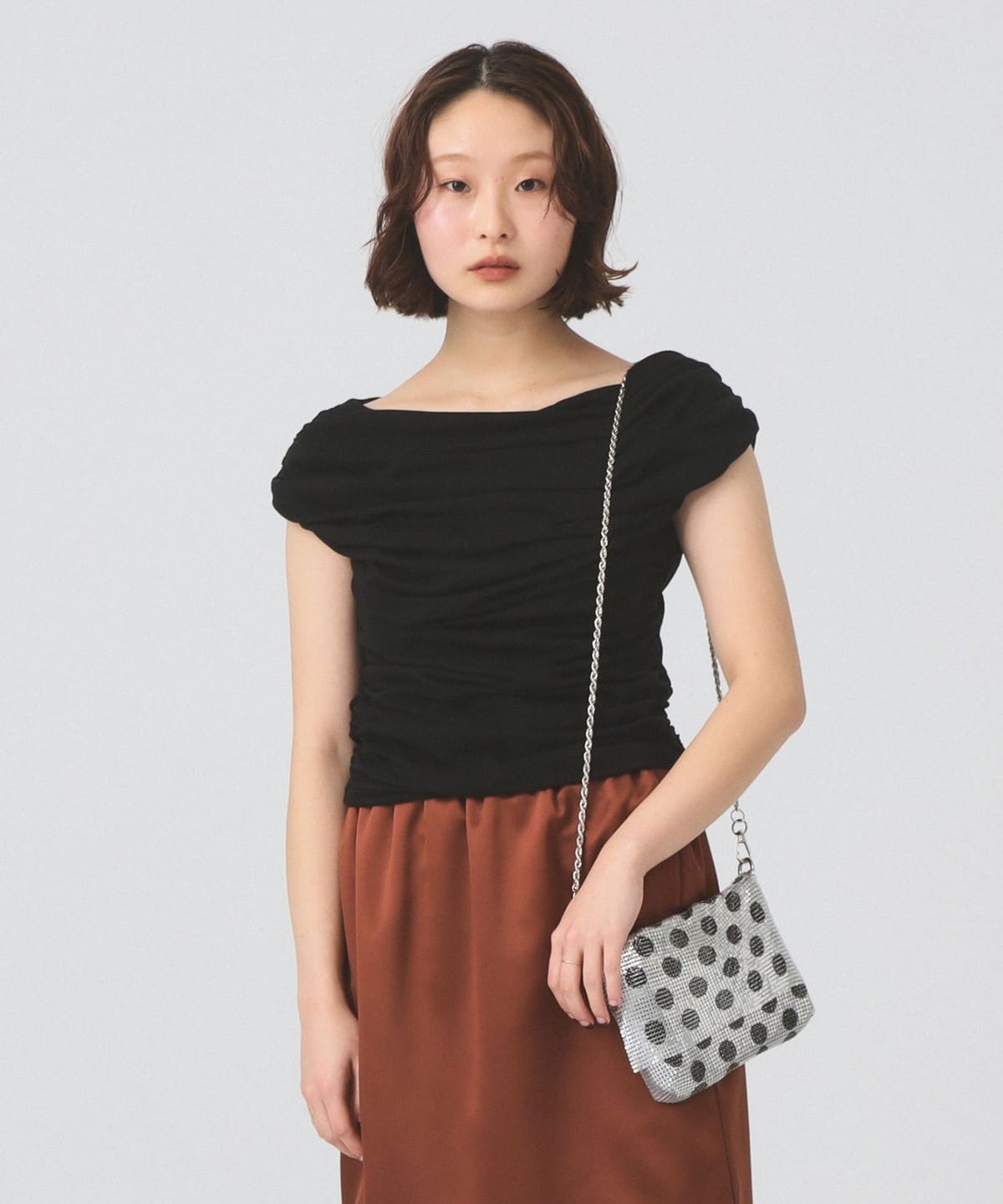 Ray BEAMS（レイ ビームス）ギャザー ドレープ Tシャツ（Tシャツ