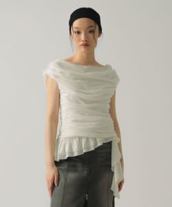 ギャザー ドレープ Tシャツ