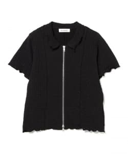 シュリンクメロー ジップ ポロ カーディガン