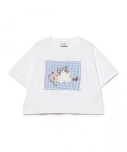 MUVEIL / キャットプリント刺繍 Tシャツ