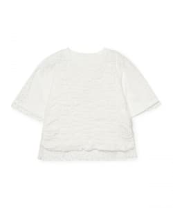 MUVEIL / チュール付きシャーリングプルオーバー