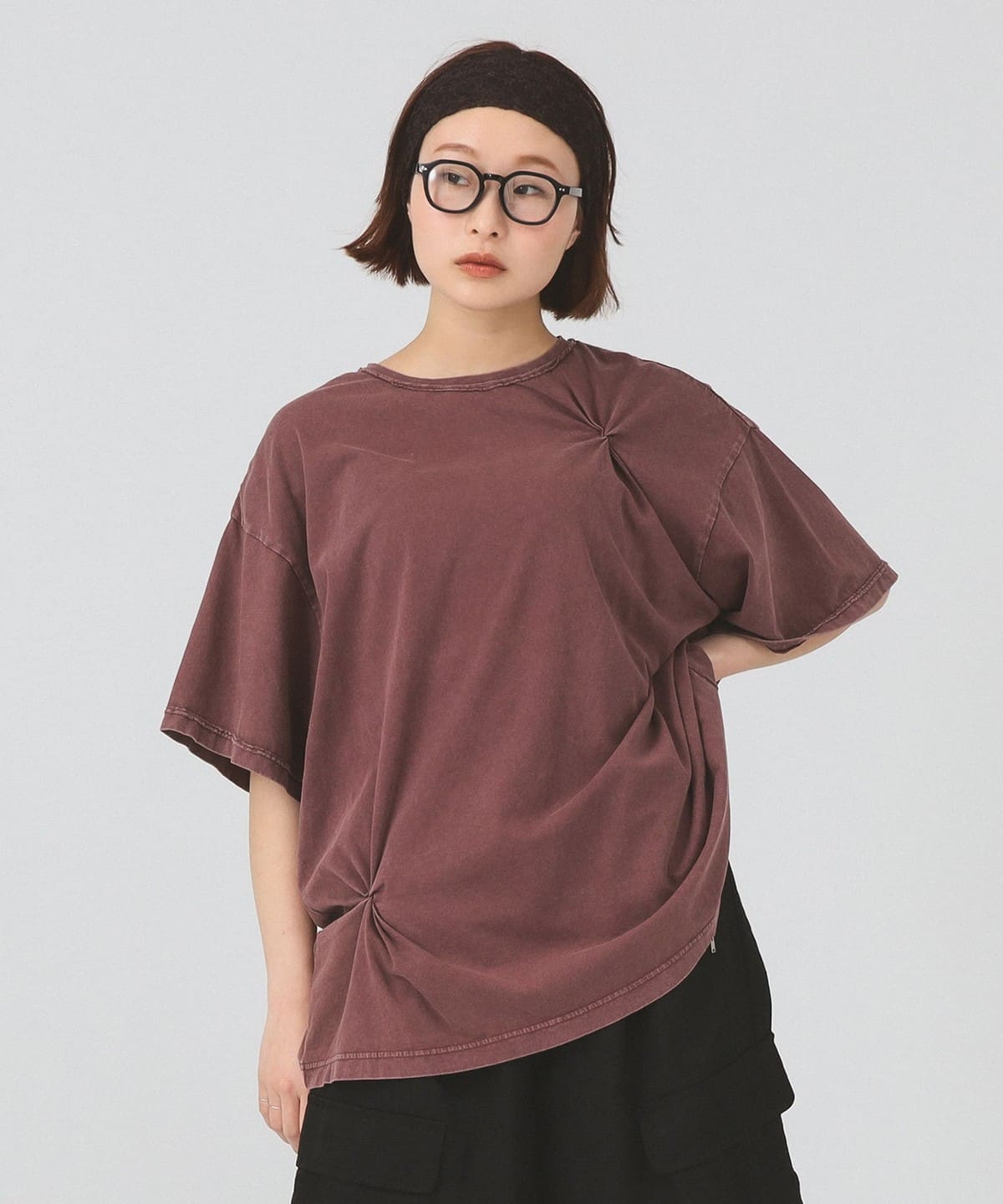 Ray BEAMS ボランテシャツ  カットソー Ray BEAMS（レイ ビームス）フロスト 加工 タック ビッグ Tシャツ（T
