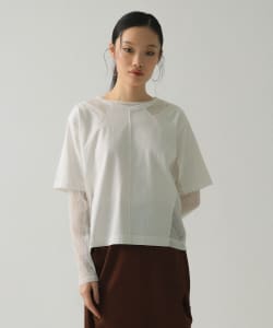 シアー キリカエ クルーネック Tシャツ