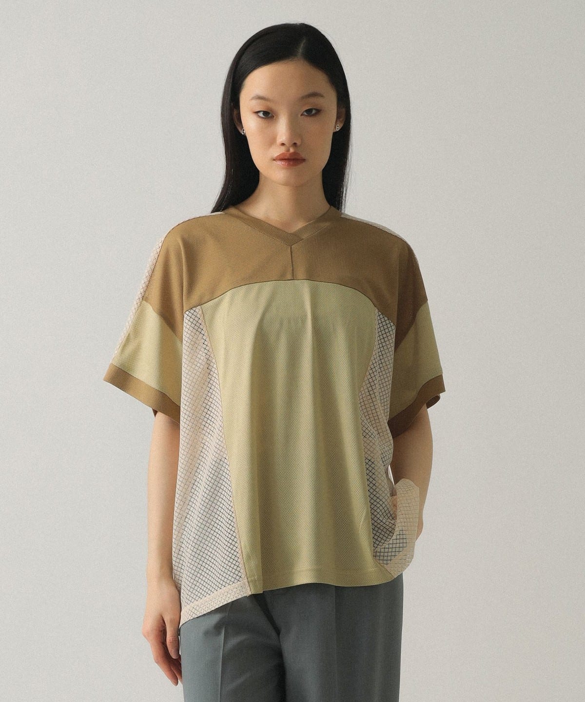 新品未使用 Ray BEAMS メッシュ ビッグ Tシャツ　レイビームス Ray BEAMS（レイ ビームス）メッシュ キリカエ ビッグ Tシャツ（T
