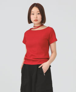ネックリボン ボートネック Tシャツ
