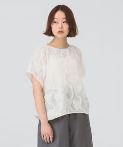 シュリンク ジャカード トップス