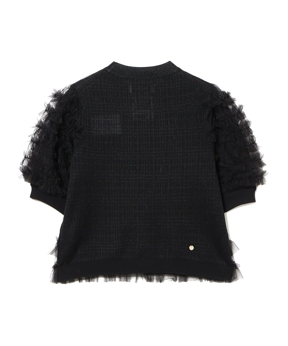 MUVEIL Lサイズ　チュールフリル 半袖Tシャツ ネイビー BEAMS SELECTION for WOMEN（ビームス セレクション for ウィメン