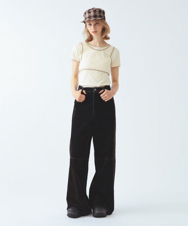 Piping Tank Top Layered T-Shirt