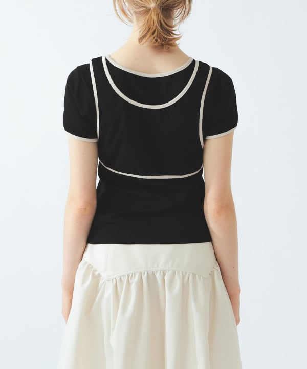 Piping Tank Top Layered T-Shirt
