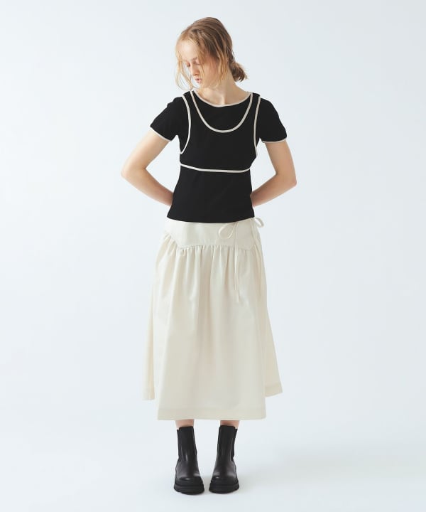 Piping Tank Top Layered T-Shirt