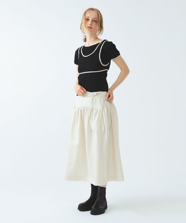 Piping Tank Top Layered T-Shirt