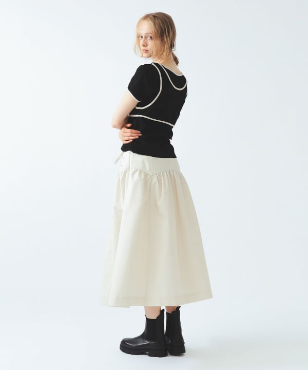 Piping Tank Top Layered T-Shirt