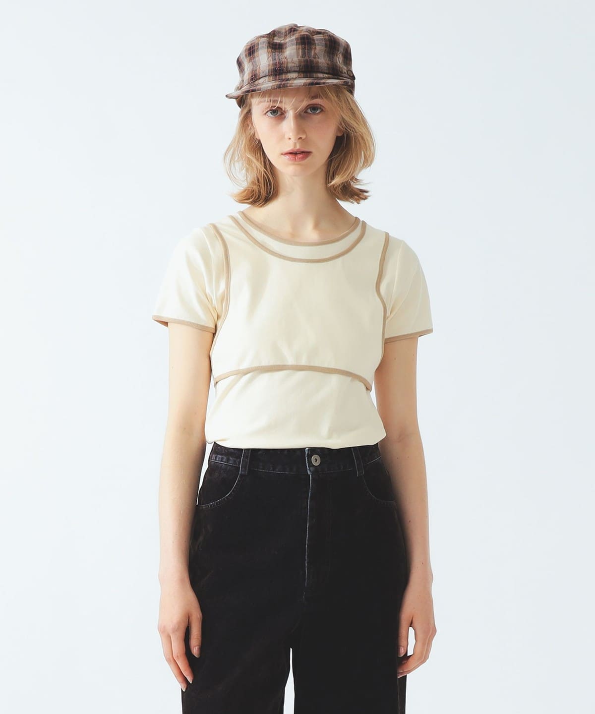 Ray BEAMS（レイ ビームス）パイピング タンクトップ レイヤー Tシャツ