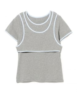 パイピング タンクトップ レイヤー Tシャツ