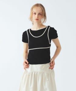 パイピング タンクトップ レイヤー Tシャツ