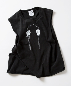 ◇TONDABAYASHI RAN×Ray BEAMS / ローズ ノースリーブ Tシャツ
