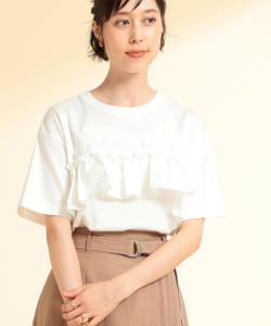 Ray BEAMS / ヨーク フリル クルーネック Tシャツ