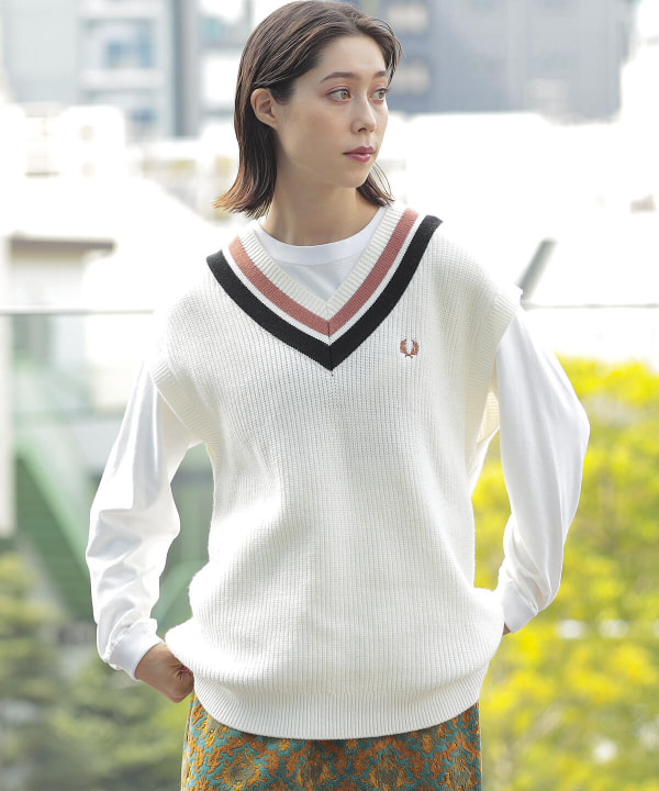 Ray BEAMS FRED PERRY チルデンベスト ニット 秋 - ベスト