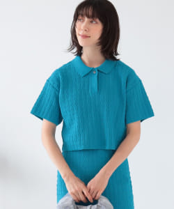 Ray BEAMS / 女裝 網狀 編織 短版 POLO衫