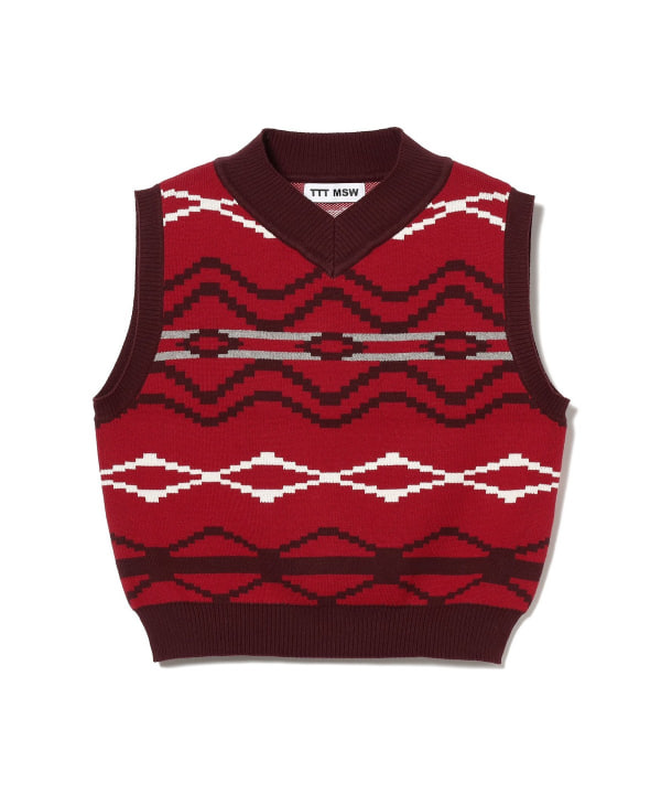 Ray BEAMS（レイ ビームス）○TTTMSW / Nordic knit vest RED