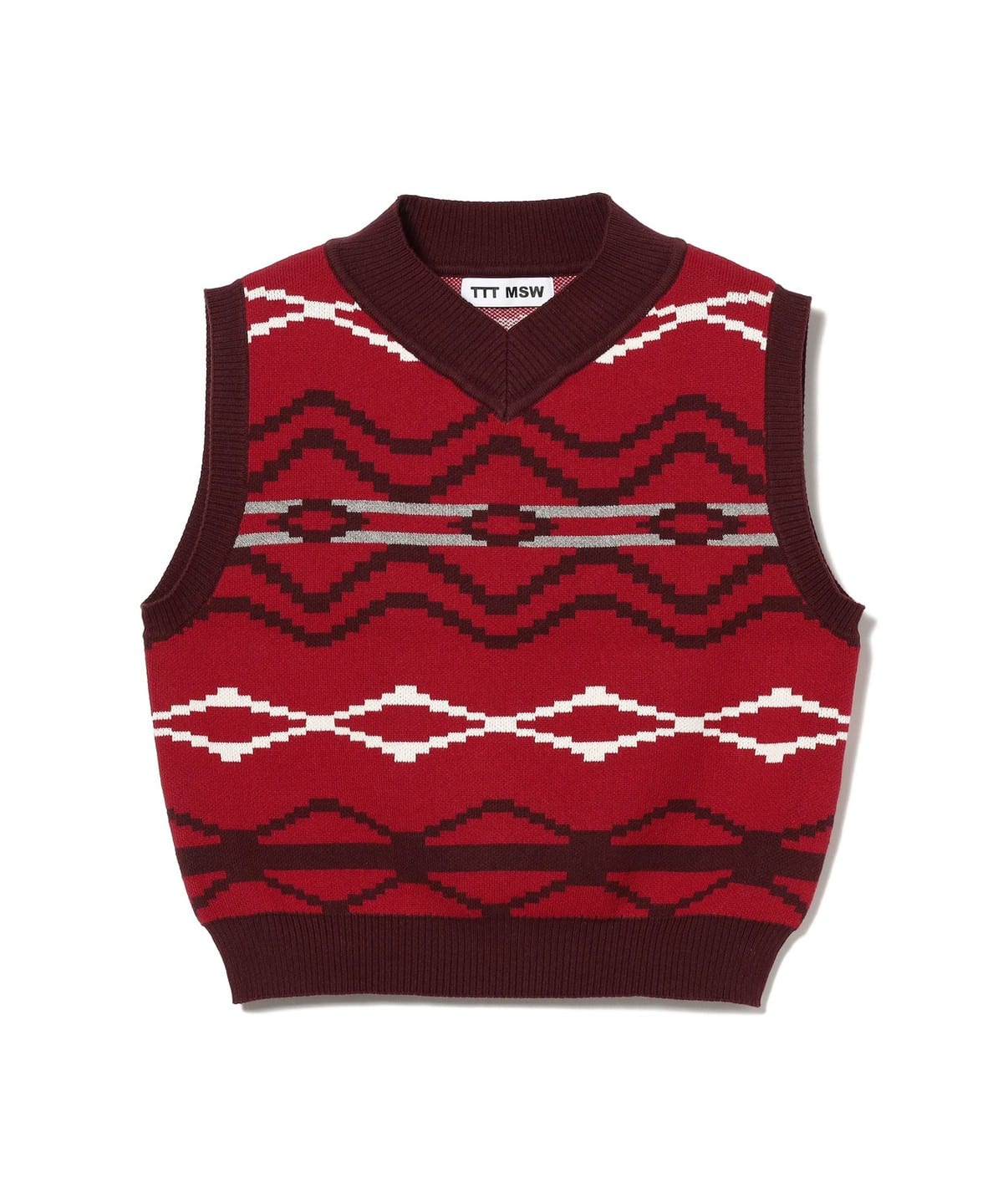 Ray BEAMS（レイ ビームス）○TTTMSW / Nordic knit vest RED 