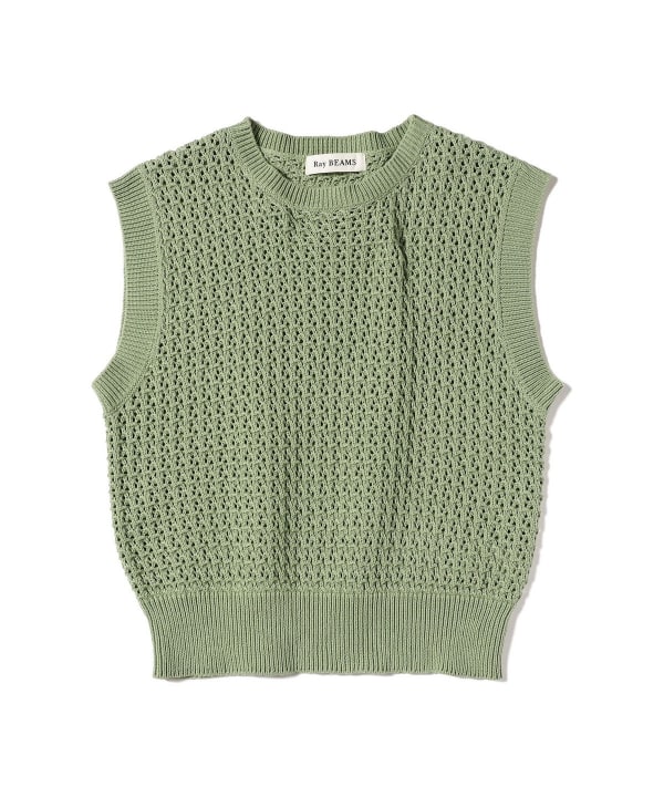 Ray BEAMS Ray BEAMS Ray BEAMS / Mesh knit crew neck vest (tops 