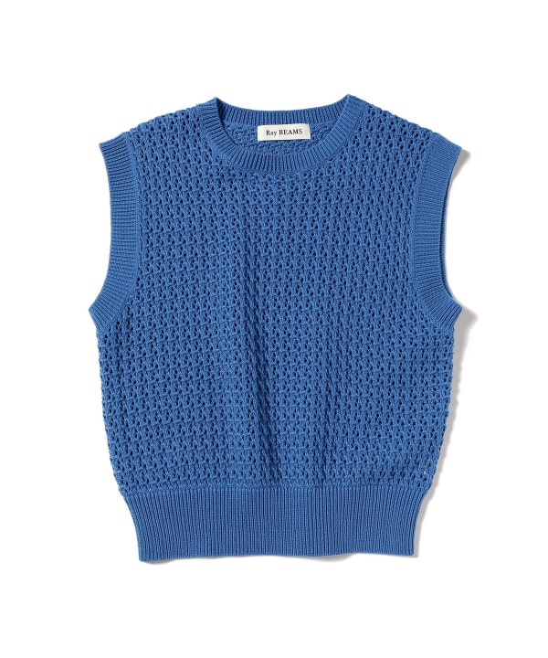 Ray BEAMS Ray BEAMS Ray BEAMS / Mesh knit crew neck vest (tops 