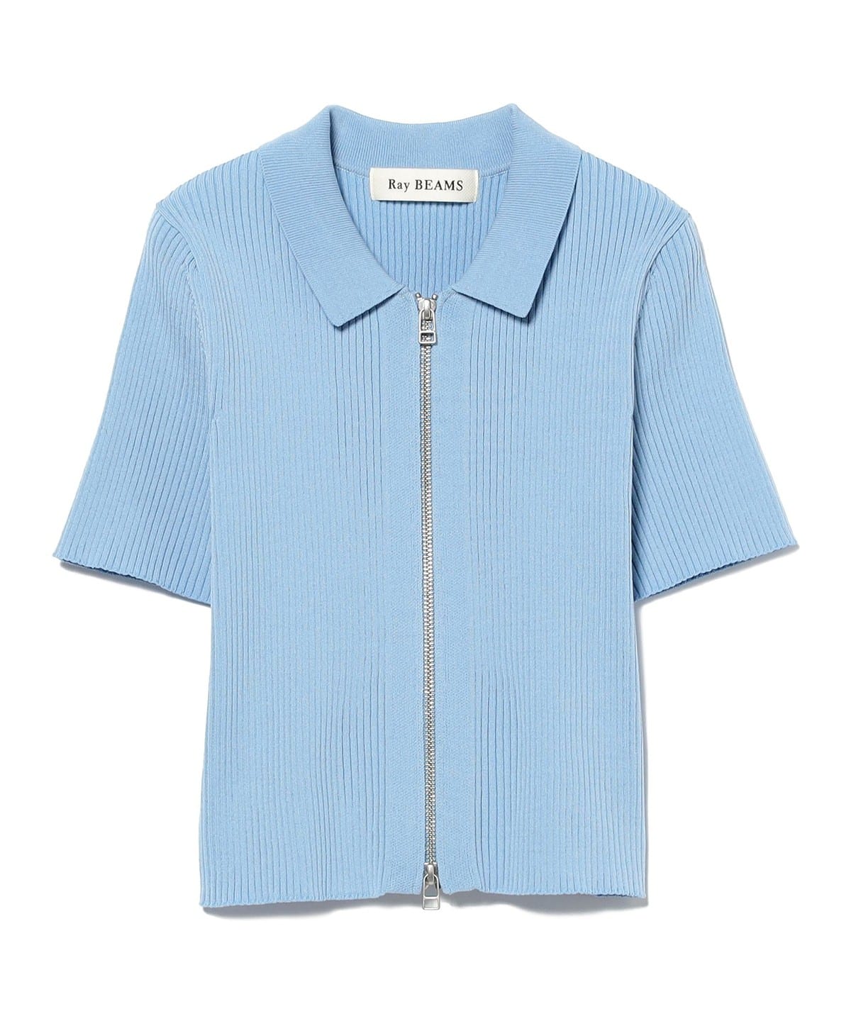 ハーフスリーブ ジップ ポロ カーディガン トップス WOMEN BLUE ONE SIZE ハーフスリーブ ジップ ポロ カーディガン トップス WOMEN BLUE ONE SIZE