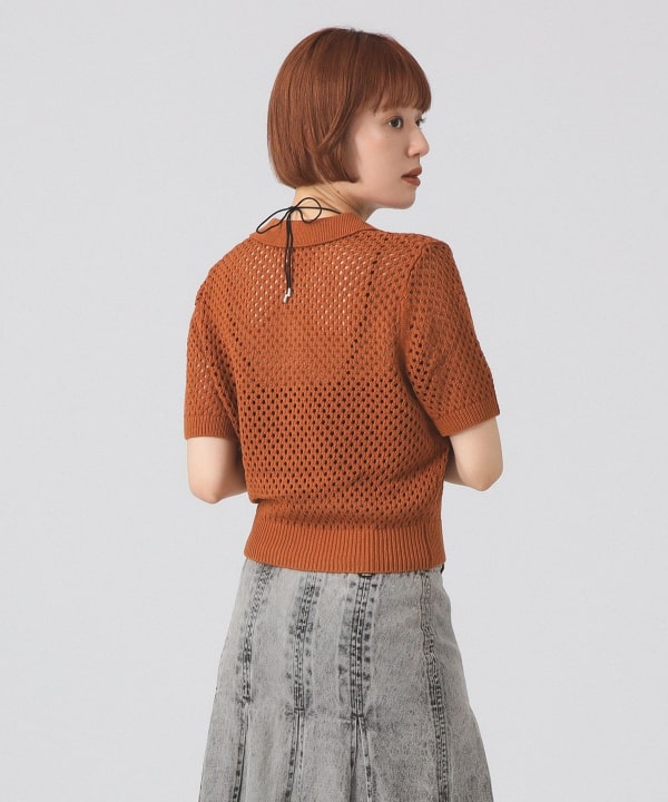 【あらぽん】リブニットポロ　レイビームス Ray BEAMS（レイ ビームス）リブ ニット ポロ ワンピース