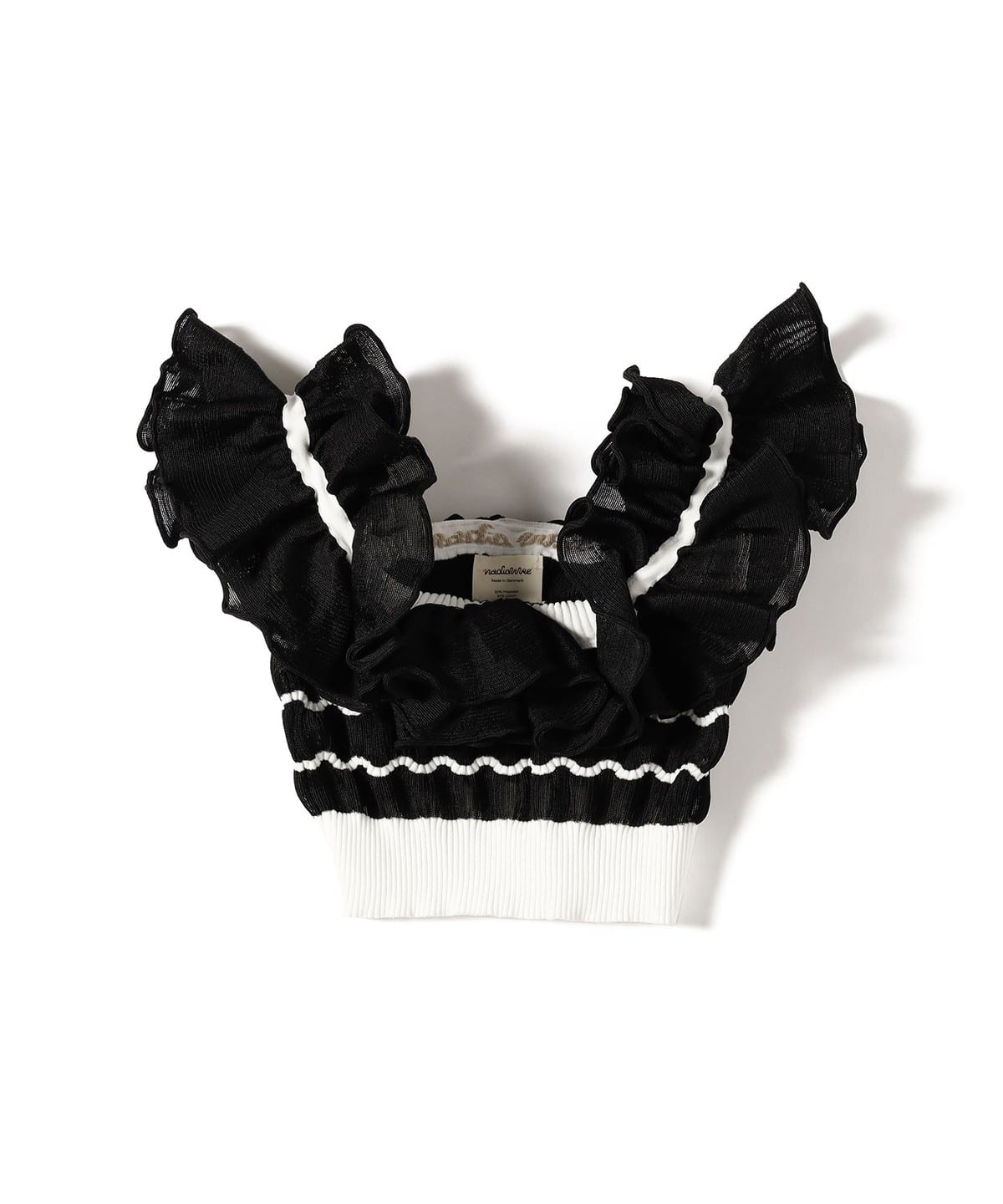 Nadia Wire / Striped Ruffle Top トップス WOMEN BLACK 1 Nadia Wire / Striped Ruffle Top トップス WOMEN BLACK 1