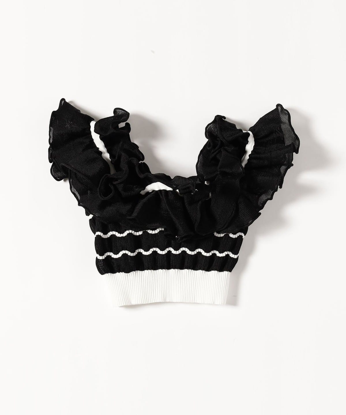 最旬トレンドパンツ Ray BEAMS（レイ ビームス）Nadia Wire / Striped Ruffle Top トップス