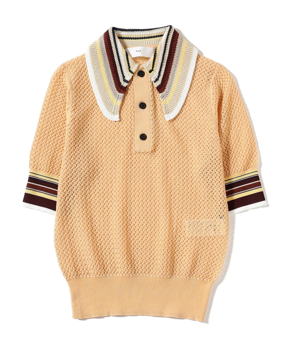 【25SS】定価4.2万 TOGA PULLA レースニットポロシャツ 黒 36 Ray BEAMS（レイ ビームス）TOGA PULLA / LACE KNIT POLO SHIRT