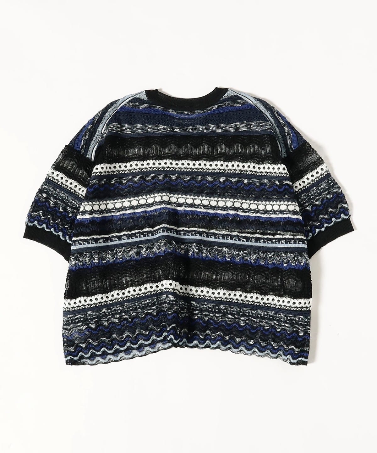レイビームス RAY BEAMS トップス Ray BEAMS（レイ ビームス）ケーブル ハーフスリーブ クルーネック