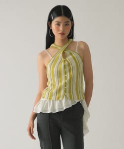 マルチストライプ ニット キャミソール