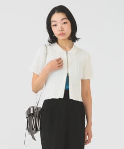 リブ ジップ ポロ カーディガン