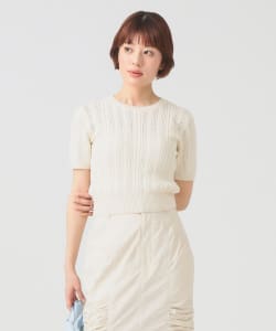 ケーブル ハーフスリーブ クルーネック
