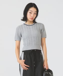 ケーブル ハーフスリーブ クルーネック