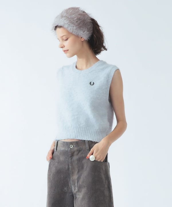 【+10%ポイントUP】【別注】FRED PERRY フラッフィー ベスト Model：H170 B82 W58 H85　Size：10