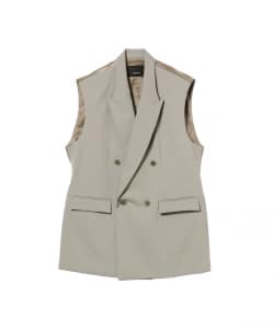 ○08sircus / Wool tropical double breast sleeveless jacket