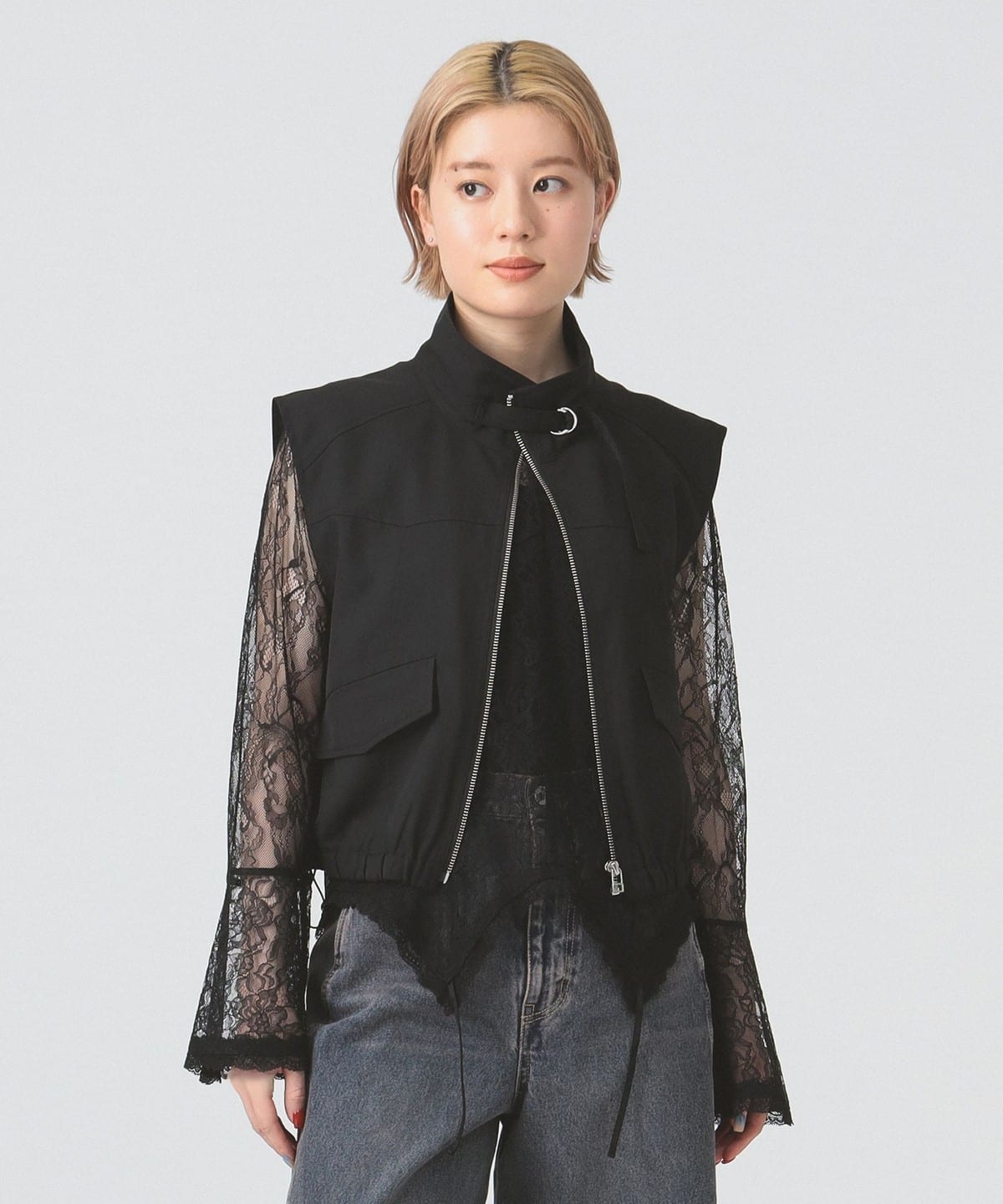 スタンドカラー ベスト トップス WOMEN BLACK ONE SIZE スタンドカラー ベスト トップス WOMEN BLACK ONE SIZE