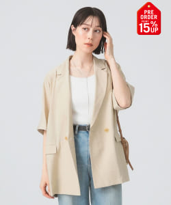 【+15%ポイントUP】ダブルブレスト ハーフスリーブ ジャケット