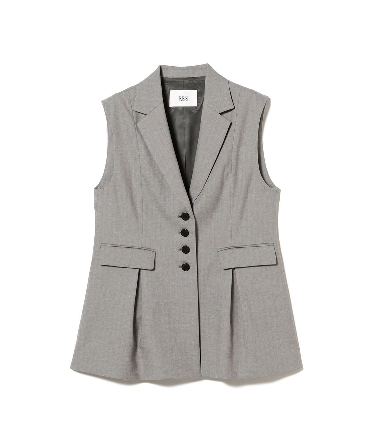 RBS アールビーエス / ヘリンボーン タック ジレ トップス WOMEN GREY 0 RBS アールビーエス / ヘリンボーン タック ジレ トップス WOMEN GREY 0