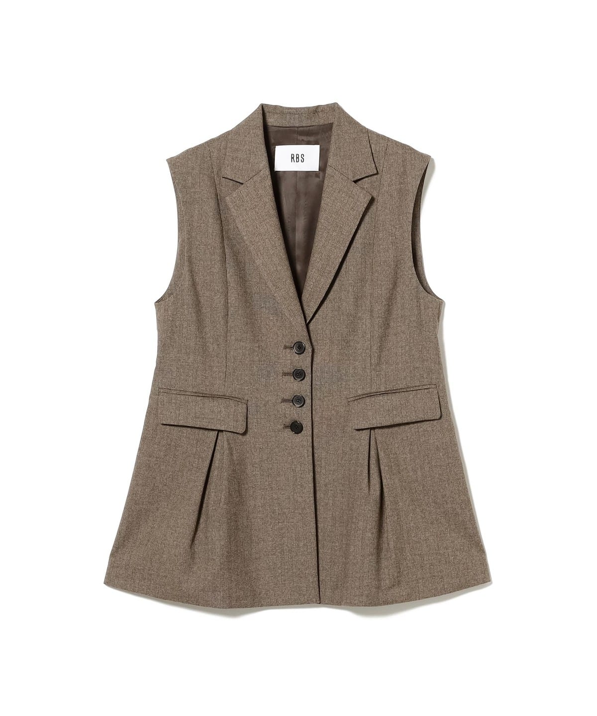 RBS アールビーエス / ヘリンボーン タック ジレ トップス WOMEN BROWN 1 RBS アールビーエス / ヘリンボーン タック ジレ トップス WOMEN BROWN 1