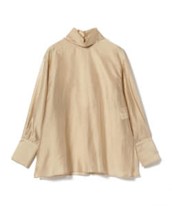 ○Uhr / High Neck Sheer Blouse