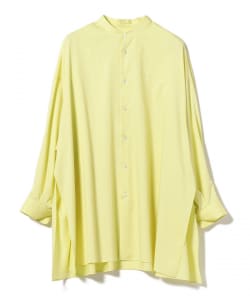 ▲〇Graphpaper / Silicon Poplin Deep Slit Band Collar Shirt