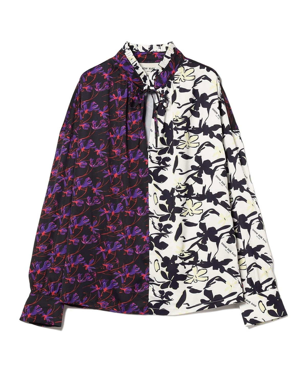 ○SNOW XUE GAO スノー シュエ ガオ / Asymmetric Tie Neck Blouse シャツ・ブラウス WOMEN PURPLE/WHITE 4 ○SNOW XUE GAO スノー シュエ ガオ / Asymmetric Tie Neck Blouse シャツ・ブラウス WOMEN PURPLE/WHITE 4