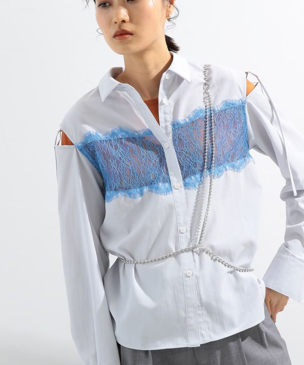 Ray BEAMS Ray BEAMS Ray BEAMS / York lace shirt (shirt/blouse 