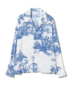 4 continents print long sleeve shirt